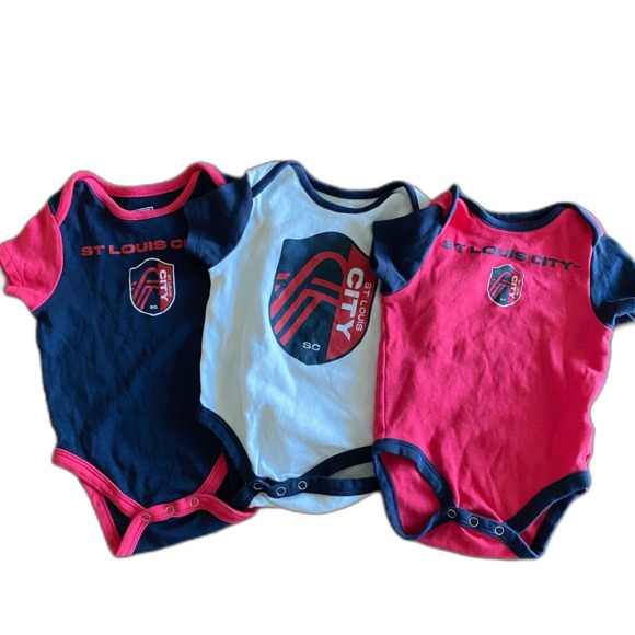 MLS Saint Louis City Soccer Bodysuit Set 3-6 Months - Picture 1 of 15
